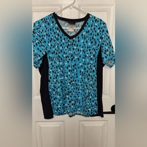 Cherokee cheetah print scrub top